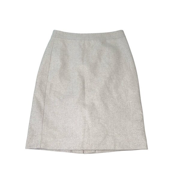 J CREW Women's Size 0 Pencil Skirt in Double-Serge Wool Blend Beige/Tan - Picture 3 of 11